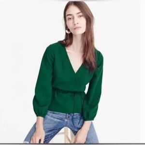 Elegant Green Wrap Top